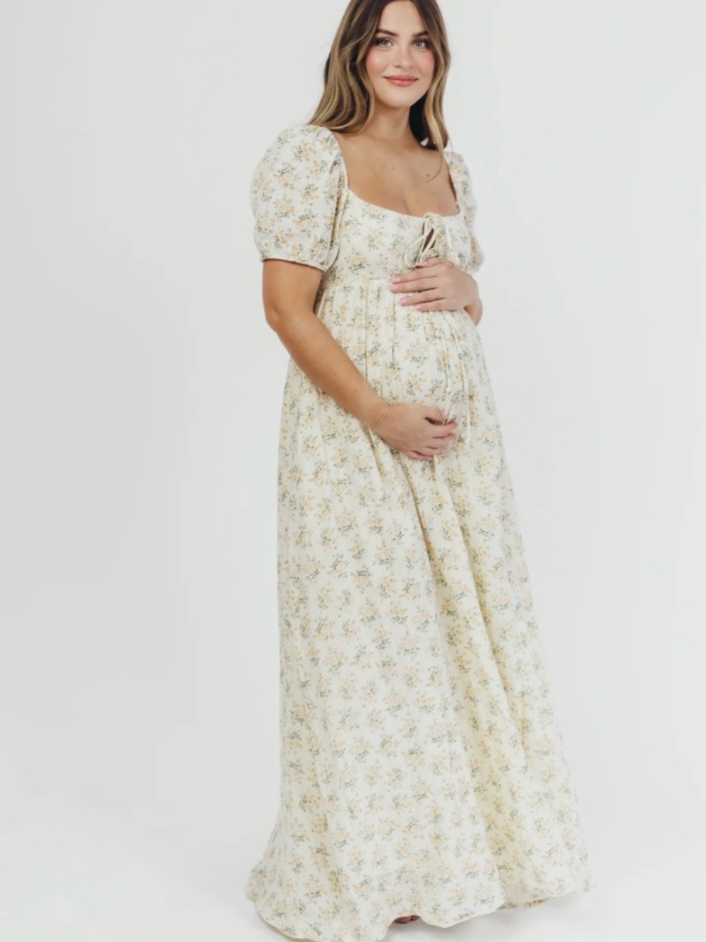 Worth Collective Haven Cream Floral Maxi dress